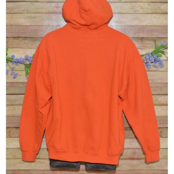 Guy Harvey Men's Orange Hoodie Pocket Sweatshirt Size L Swordfish & Logo Comfy - Picture 8 of 12